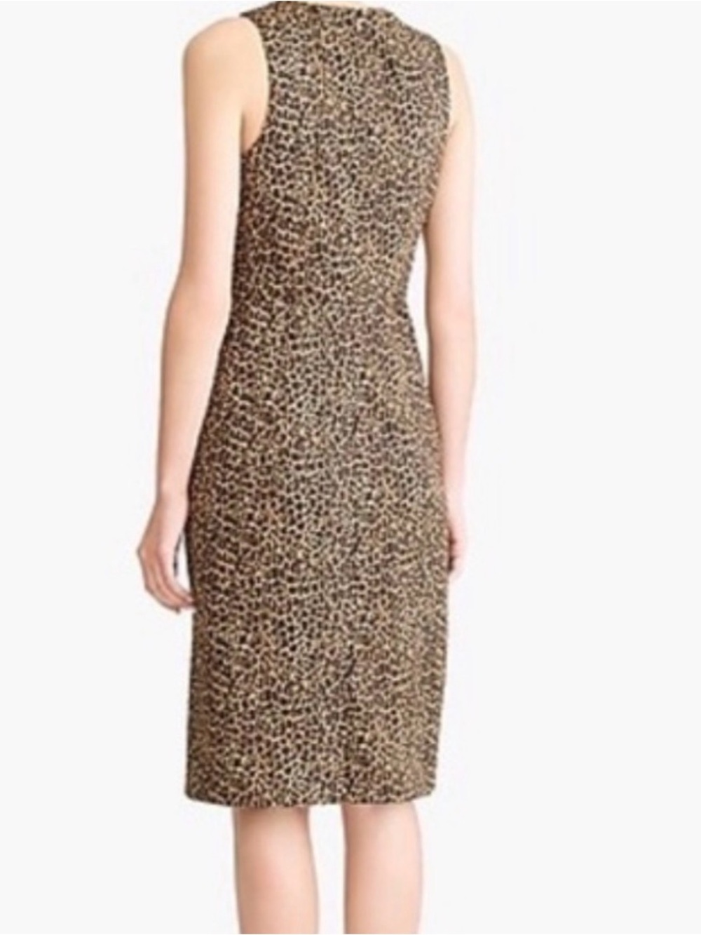 EUC J. Crew Leopard Print Midi Sheath Dress in Tan and Black - Picture 5 of 14
